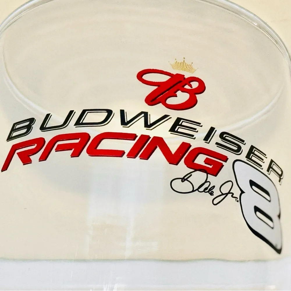 BUDWEISER Racing Beer Pint Glass w Dale Earnhardt Jr #8 Red & Black Logo